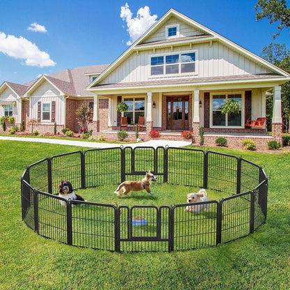 Dog Playpen Outdoor, 24 Inch 16 Panels Dog Pen Indoor Heavy Duty Puppy Exercise Pen Metal Pet Fence for RV Camping/Yard/Garden